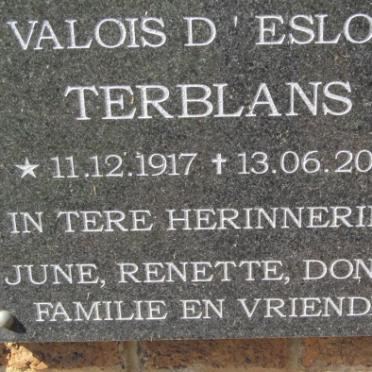 TERBLANS Valois D'Eslon 1917-2001