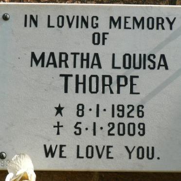 THORPE Martha Louisa 1926-2009