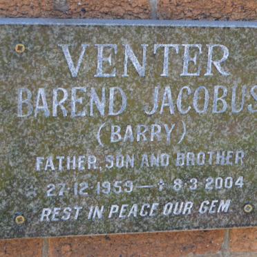 VENTER Barend Jacobus 1959-2004