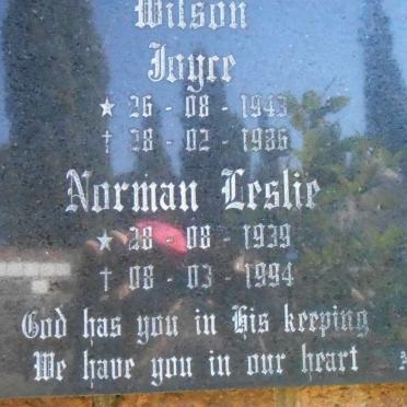 WILSON Norman Leslie 1939-1994 &amp; Joyce 1943-1986
