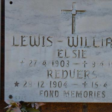 WILLIAMS Redvers, Lewis 1904-1990 &amp; Elsie 1903-1988