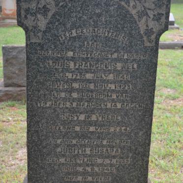 NEL Louis Francouis 1845-1923 &amp; Judith Susara GREYLING 185?-1940