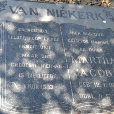 NIEKERK Martha Jacoba, van 1913-1985