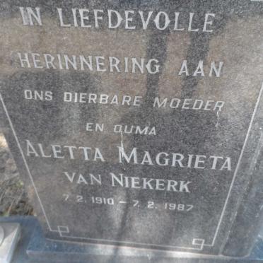 NIEKERK Aletta Magrieta, van 1910-1987