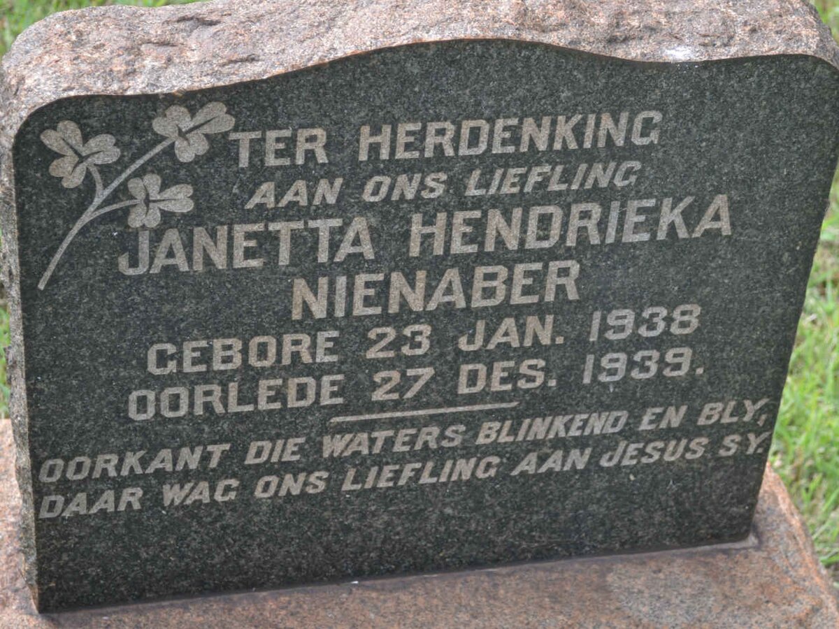 NIENABER Janetta Hendrieka 1938-1939