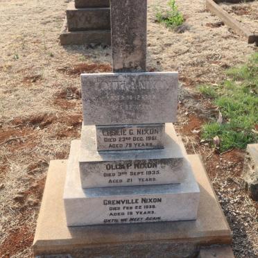 NIXON Leslie G. -1961 &amp; Edith A. -1972 :: NIXON Olga P. -1935 :: NIXON Grenville -1938