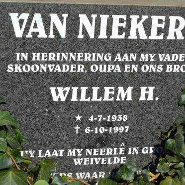 NIEKERK Willem H., van 1938-1997