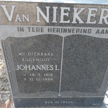 NIEKERK Johannes L., van 1918-1984