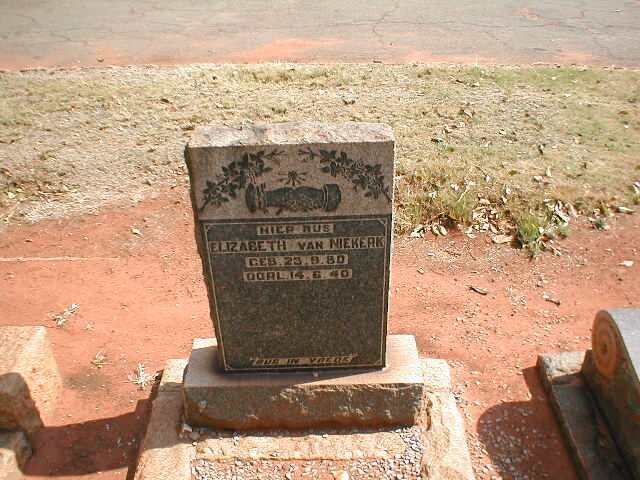 NIEKERK Elizabeth, van 1880-1940