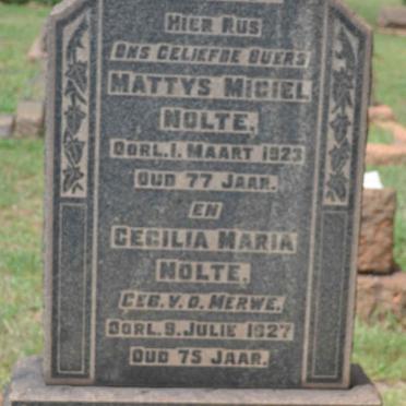 NOLTE Mattys Migiel -1923 &amp; Cecilia Maria V.D. MERWE -1927