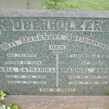 OBERHOLZER Machiel Andries 1895-1960 &amp; Maria Catharina 1905-1994
