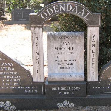 ODENDAAL Jan Magchiel 1933- &amp; Johanna Katriena WIENEKUS 1933-1980 &amp; Johanna Elizabeth Rankin LIEBENBERG 1943-