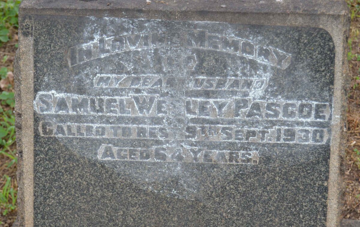 PASCOE Samuel Wesley -1930