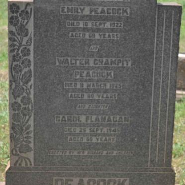 PEACOCK Walter Champit -1925 &amp; Emily -1922 :: FLANAGAN Carol -1945