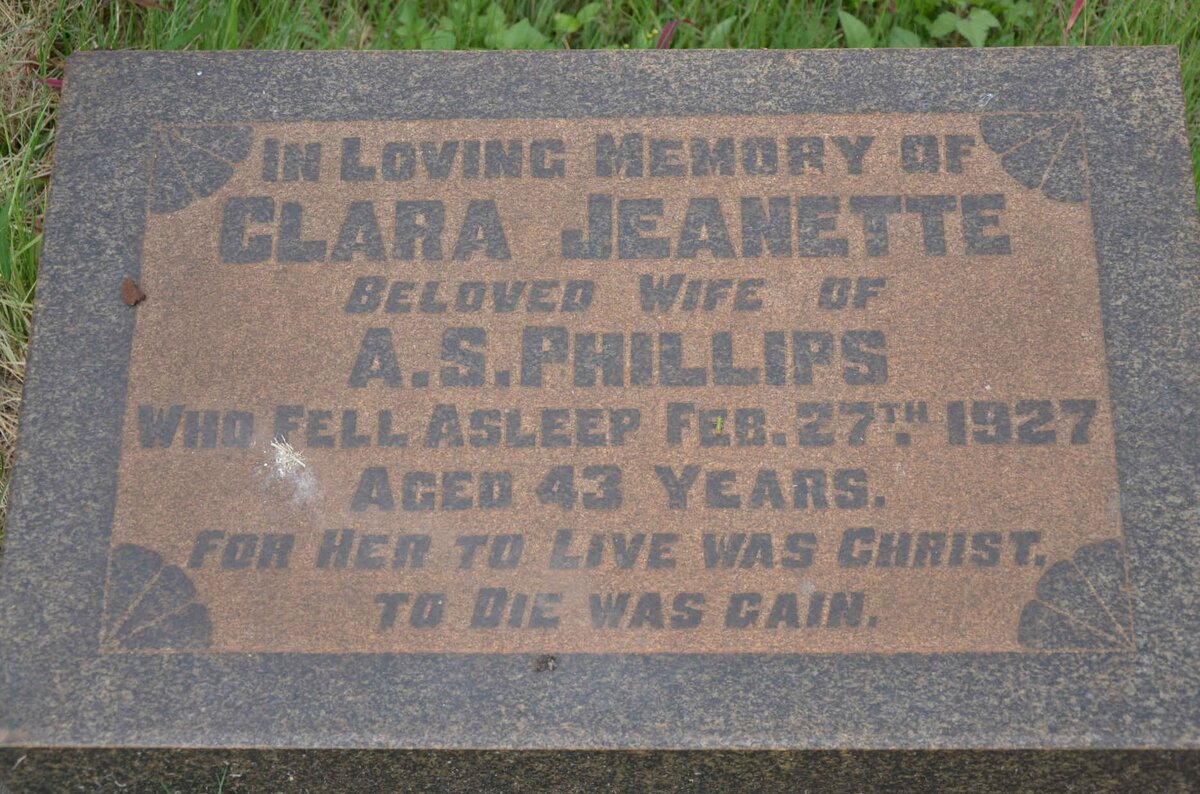 PHILLIPS Clara Jeanette -1927