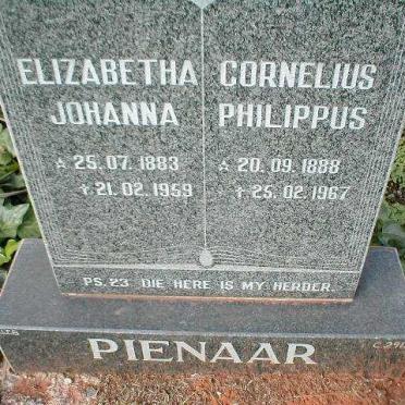 PIENAAR Cornelius Philippus 1888-1967 &amp; Elizabetha Johanna  1883-1959