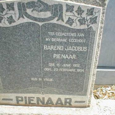 PIENAAR Barend Jacobus 1902-1954