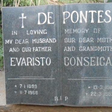 PONTES Evaristo, de 1899-1868 &amp; Conseicao 1916-1985