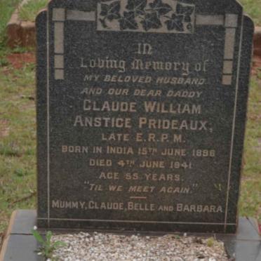 PRIDEAUX Claude William Anstice 1896-1941