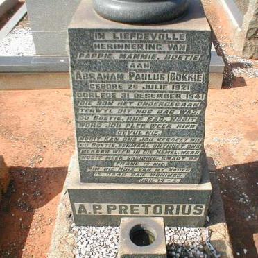 PRETORIUS Abraham Paulus 1921-1941