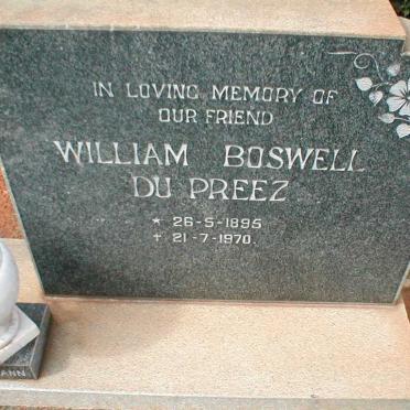 PREEZ William Boswell, du 1895-1970