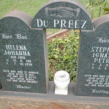 PREEZ Stephanus Ignatius Petrus, du 1910-1967 &amp; Helena Johanna LOCK 1911-1978