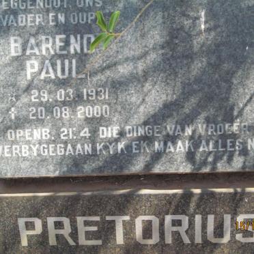 PRETORIUS Barend Paul 1931-2000
