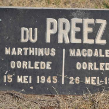 PREEZ Marthinus, du -1945 &amp; Magdalena -1954