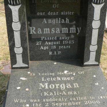 RAMSAMMY Angilah -1945 :: MORGAN Letchmee -2006