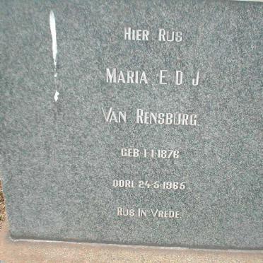 RENSBURG Maria E.D.J., van 1876-1965