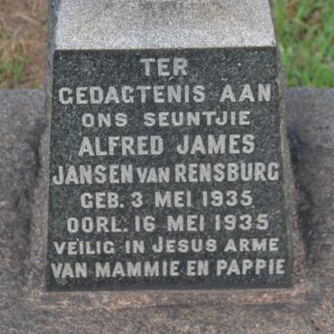 RENSBURG Alfred James, Jansen van 1935-1935