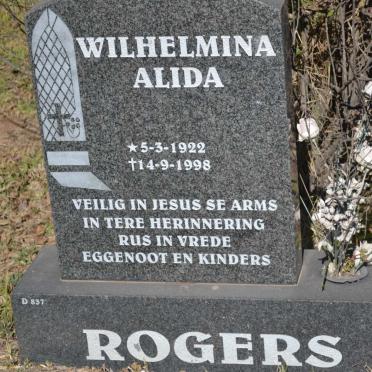 ROGERS Wilhelmina Alida 1922-1998