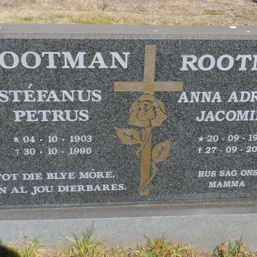 ROOTMAN Stéfanus Petrus 1903-1996 &amp; Anna Adriana Jacomina 1907-2000
