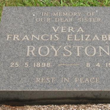 ROYSTON Vera Francis Elizabeth 1898-1918