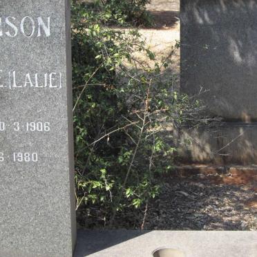 ROBINSON Jan F. 1904-1975 &amp; E.L.E. 1906-1980