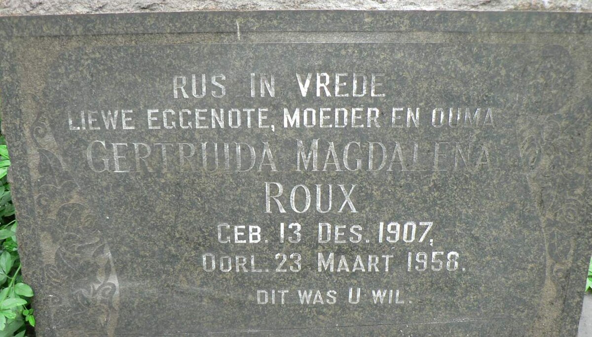 ROUX Gertruida Magdalena 1907-1958