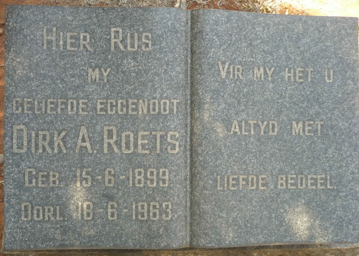 ROETS Dirk A. 1899-1963