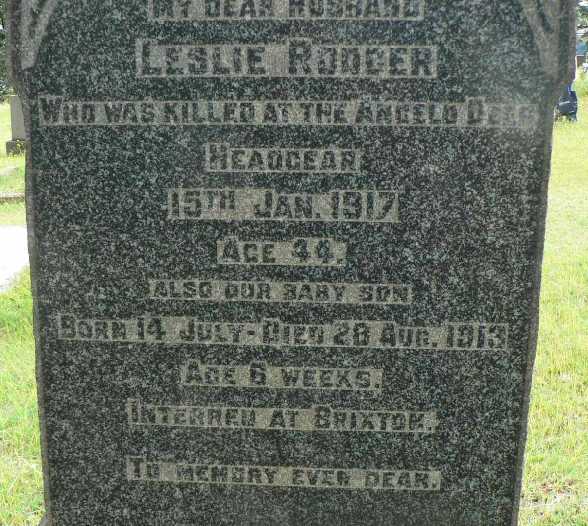 RODGER Leslie -1917 :: RODGER Baby -1913