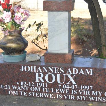 ROUX Johannes Adam 1911-1997 &amp; Cornelia Johanna FOURIE 1914-2007