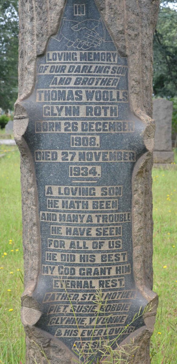 ROTH Thomas Woolls Glynn 1908-1934