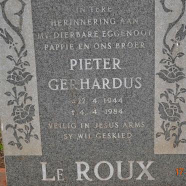 ROUX Pieter Gerhardus, le 1944-1984