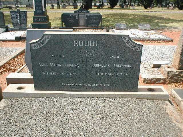 ROODT Johannes Lodewickus 1890-1951 &amp;  Anna Maria Johanna 1893-1977