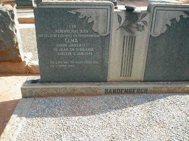 SANDENBERGH Elma nee JOUBERT  -1944
