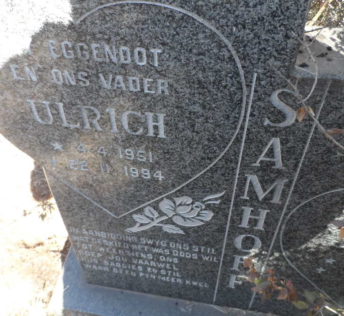 SAMHOFF Ulrich 1951-1994