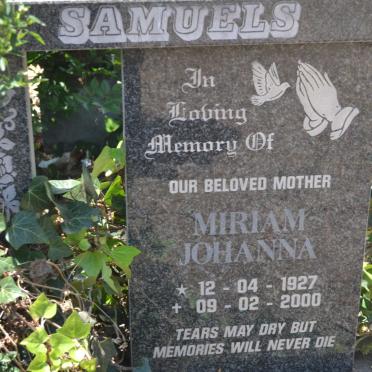 SAMUELS Miriam Johanna 1927-2000