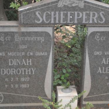 SCHEEPERS Arthur Alexander 1903-1987 &amp; Dinah Dorothy 1922-1983