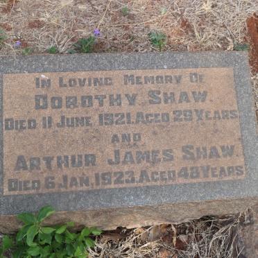 SHAW Arthur James -1923 &amp; Dorothy -1921