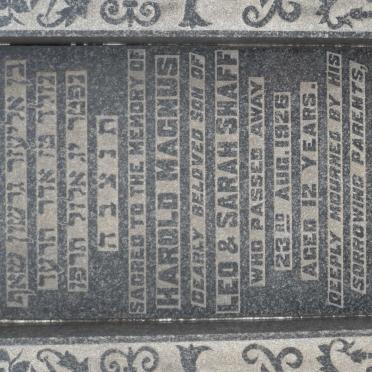 SHAFF Harold Magnus -1926