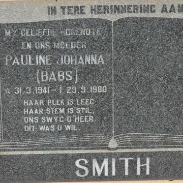 SMITH Pauline Johanna 1941-1980