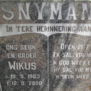 SNYMAN Wikus 1963-2000